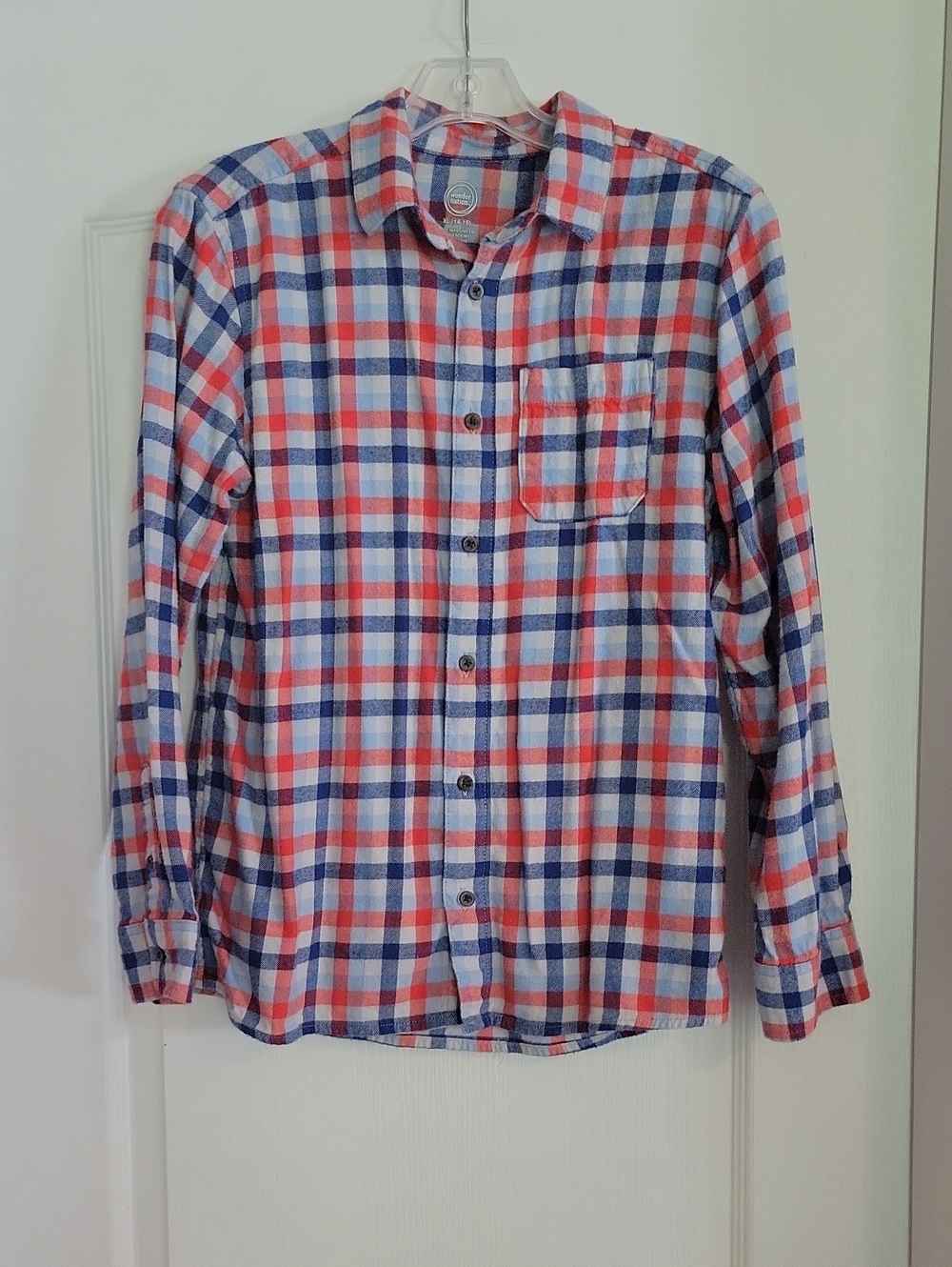 wonder nation Red and Blue Plaid Button-Down Shirt